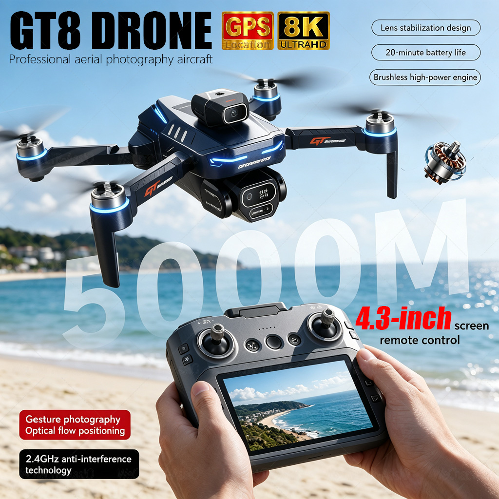 NEW GT8 HD RC Drone 4K Profess - Drone Camera Night Vision recension och pris
