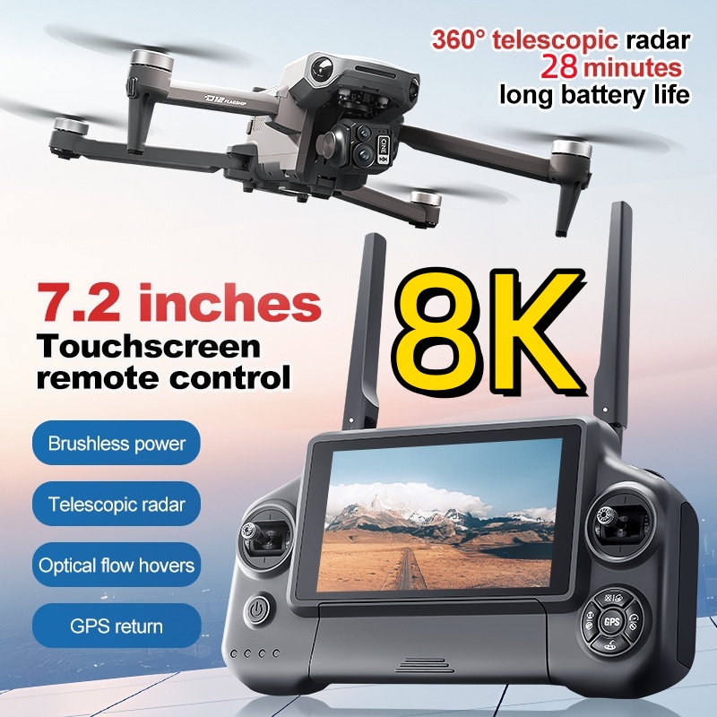8K 3 Axis Gimbal Brushless 7.2 - Drone Camera 4K recension och pris