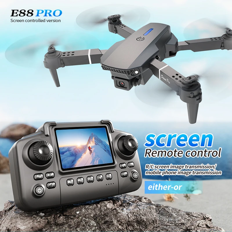 Professional E88 PRO Drone wit - Drone Camera Wide Angle recension och pris