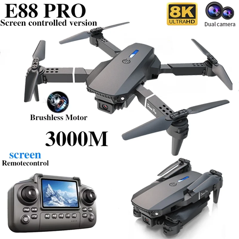 Professional E88 PRO Drone wit - Drone Camera Wide Angle recension och pris